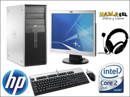 •	PROCESADOR CORE 2DUO 2.6GHz •	2GB MEMORIA RAM •	DISCO DURO 160GB •	UNIDAD OPTICA DVD-RW •	MONITOR 17" LCD •	TECLADO Y MOUSE HP